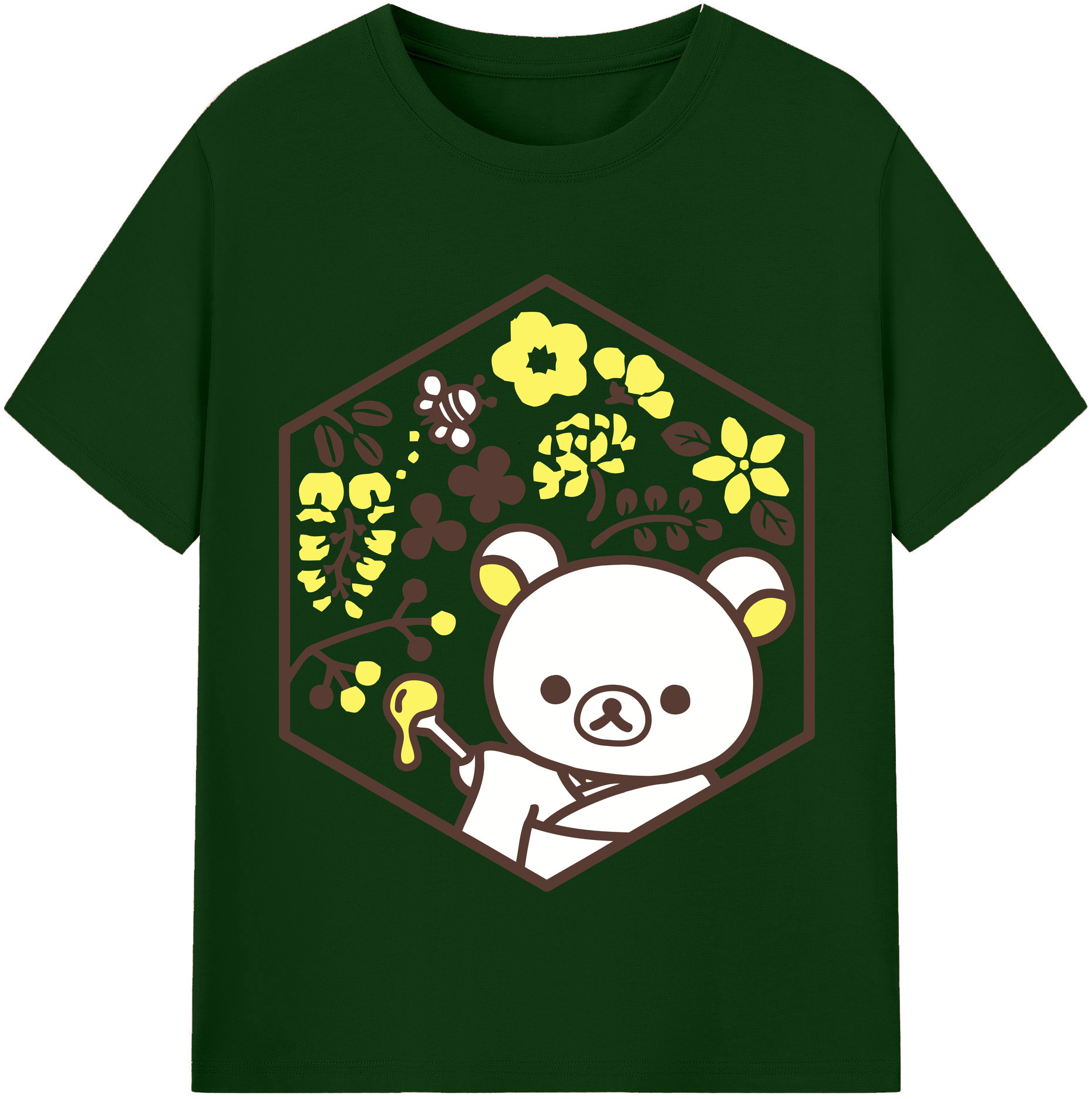 （画像用） リラックマ リラックマ キイロイトリ Rilakkuma Korilakkuma Kiiroitori 綿100％半袖Tシャツ（フロントプリント）